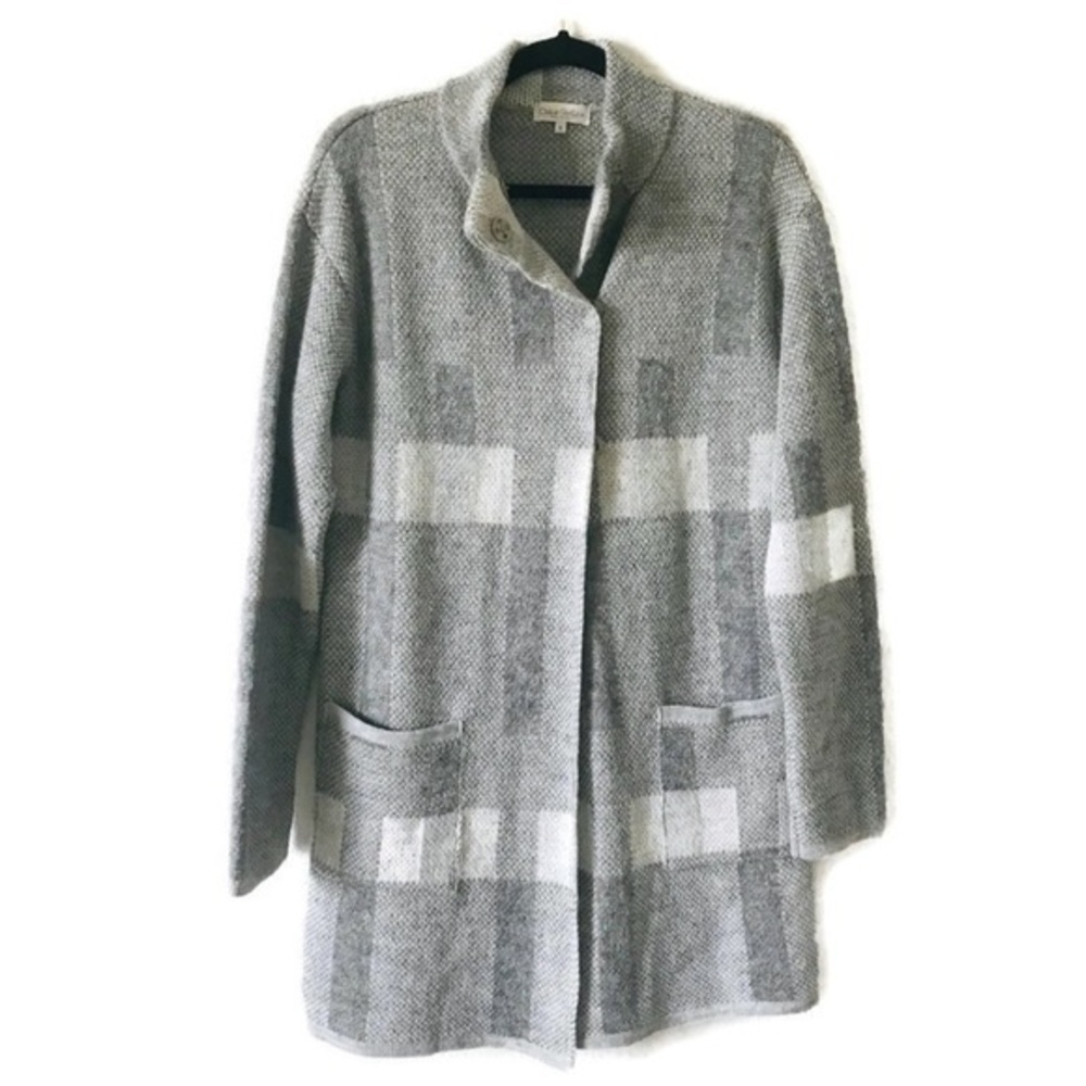 Dolce Stella‎ gray wool blend sweater cardigan vest M